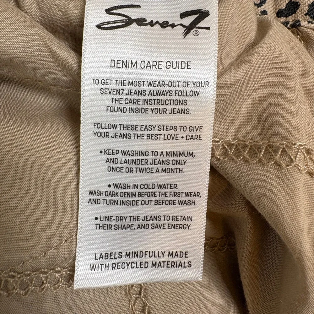 Seven7 Womens Tummyless High Rise Skinny Jeans Leopard Print Tan Black 20W‎ NEW